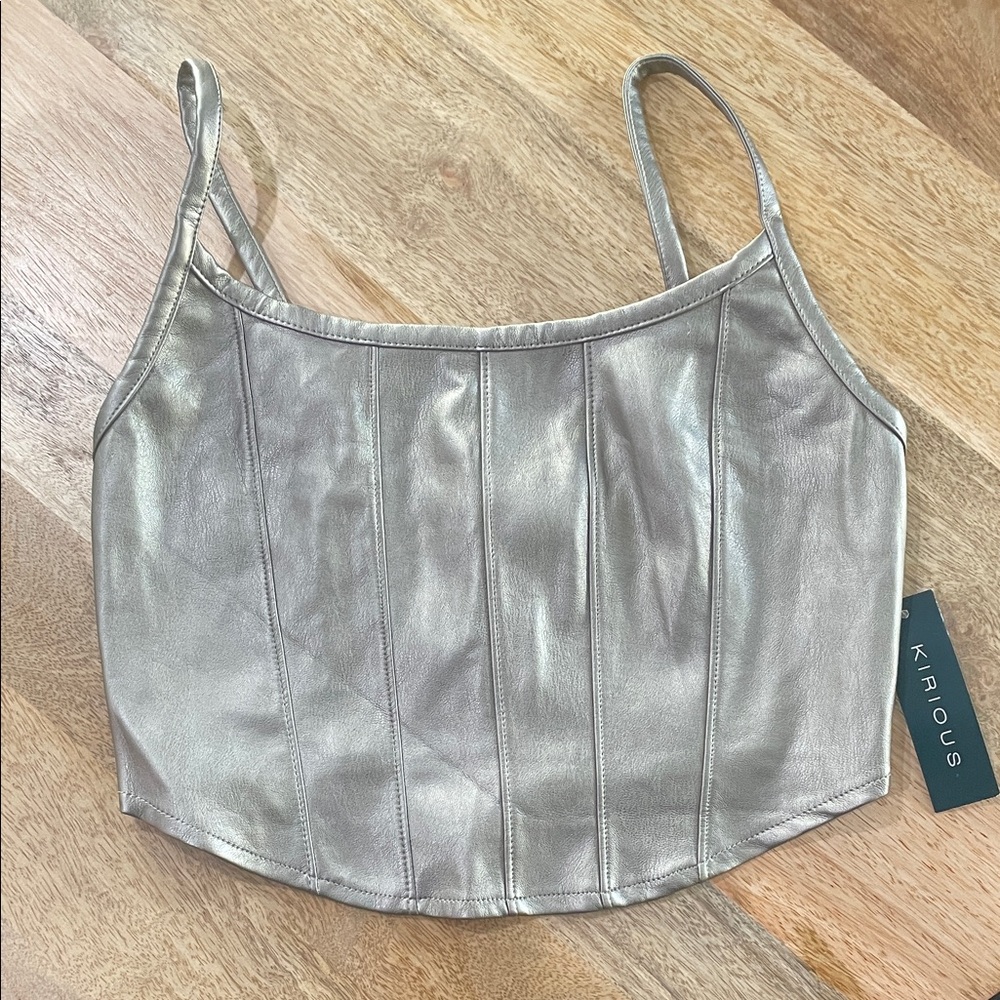 Kirious Silver Metallic Crop Top